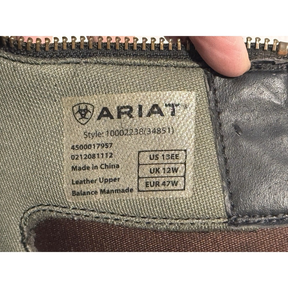 ARIAT Womens Heritage Breeze Zip Paddock Leather Boot 13 EE Wide Cap Toe Black - Picture 16 of 16